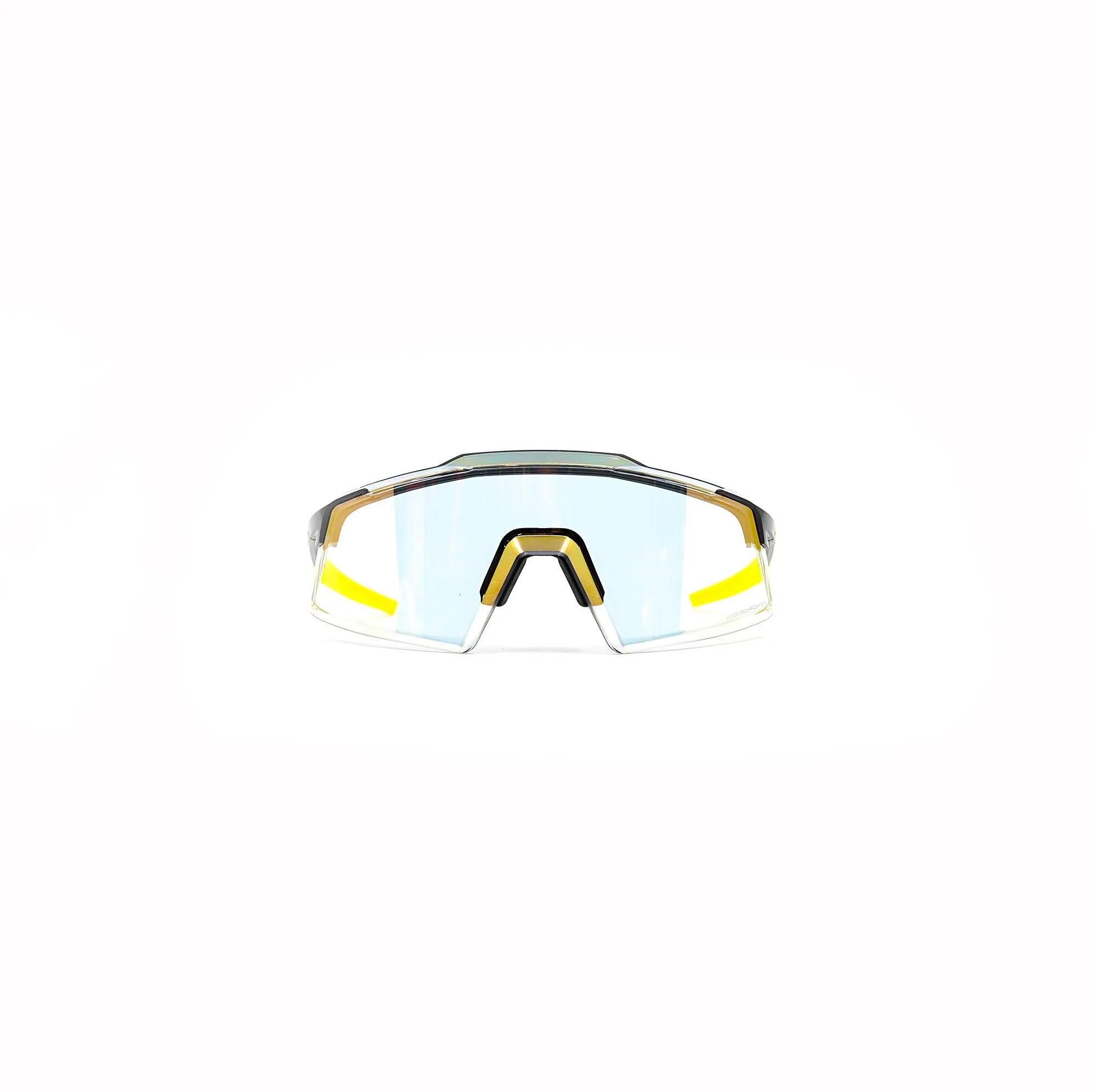100% Aerocraft Sunglasses - Gloss Metallic Black Gold Mirror Photochromic Lens