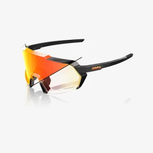 100% Korbin Sunglasses - Gloss Metallic Black (Orange Flash Mirror Photochromic Lens)