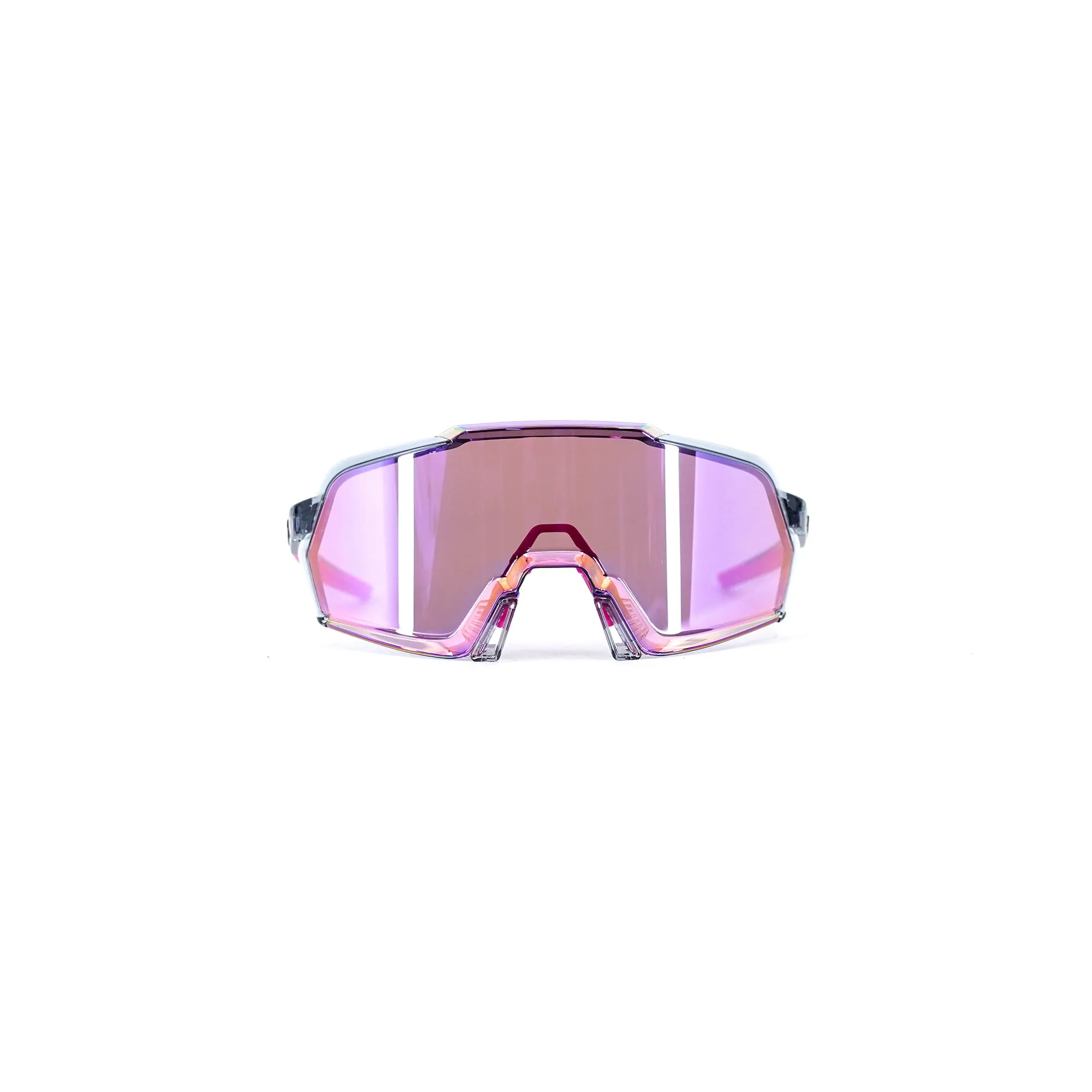 100% Korbin Sunglasses - Polished Translucent Grey - (Purple Mirror Lens)