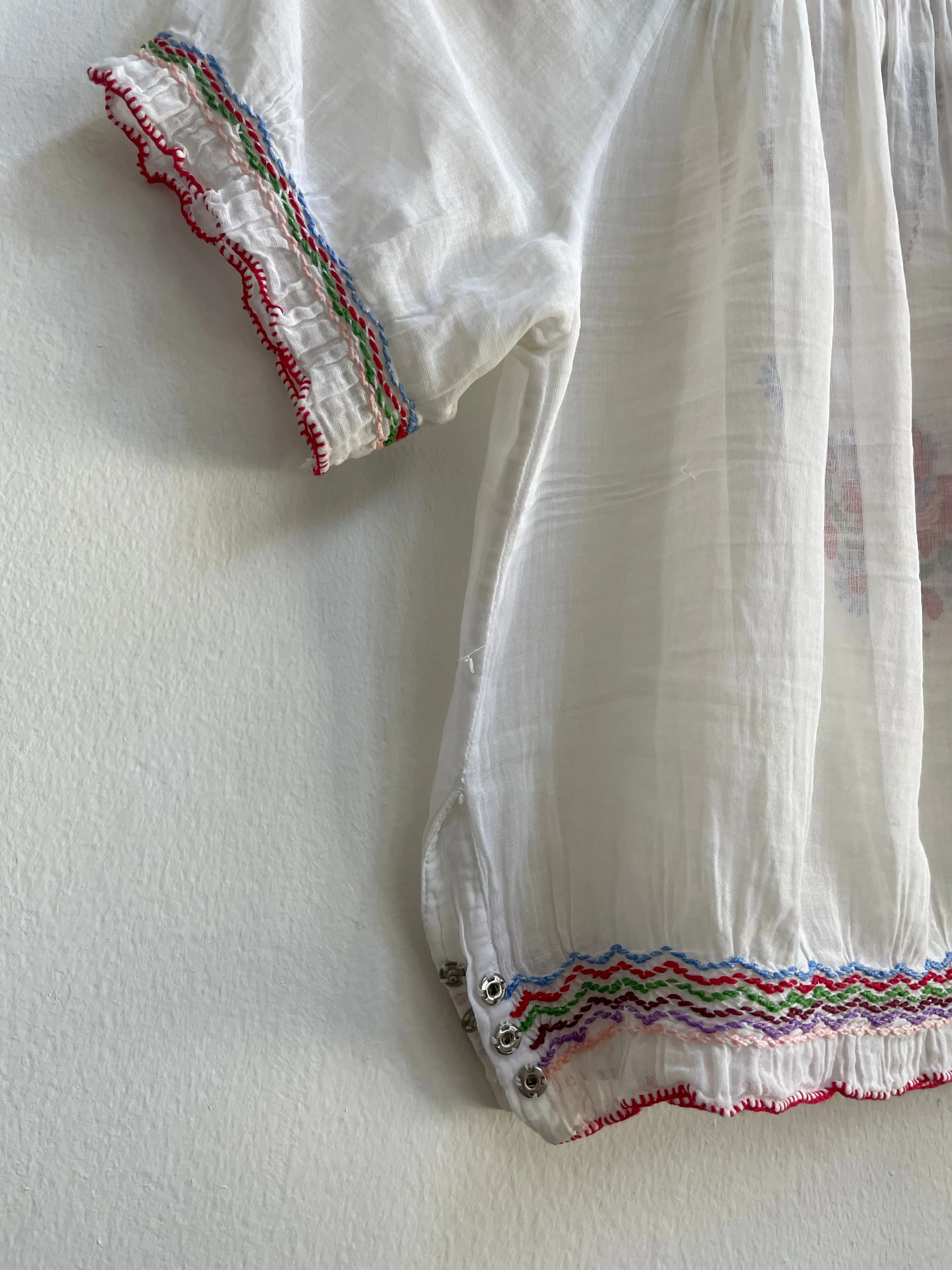 1930s Hand Embroidered Hungarian Smocked Blouse
