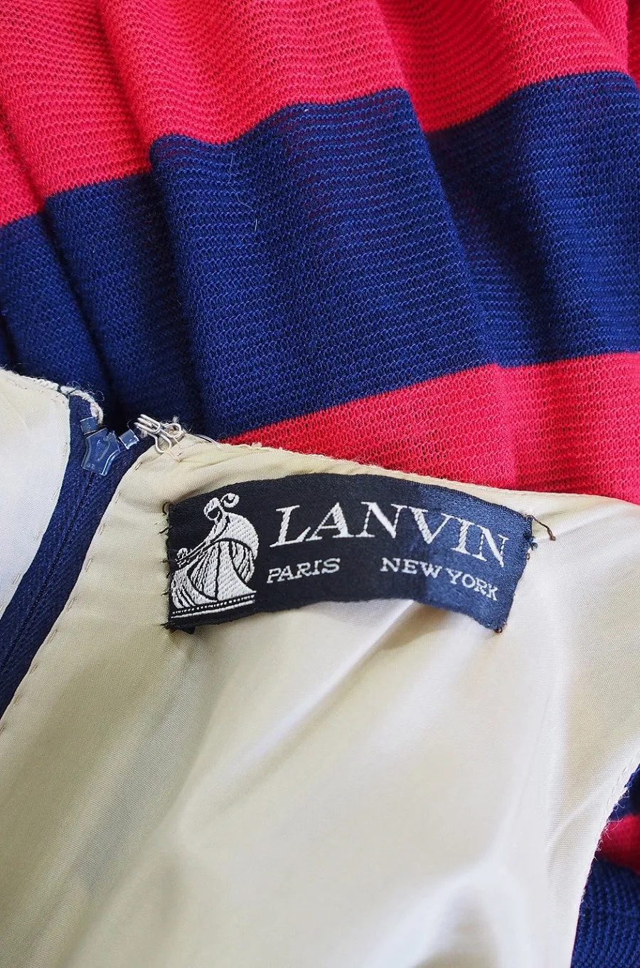 1970s Lanvin Striped Knit Maxi Dress
