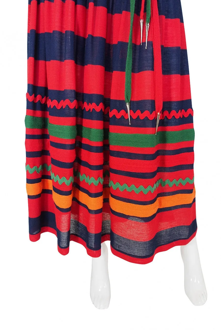 1970s Lanvin Striped Knit Maxi Dress