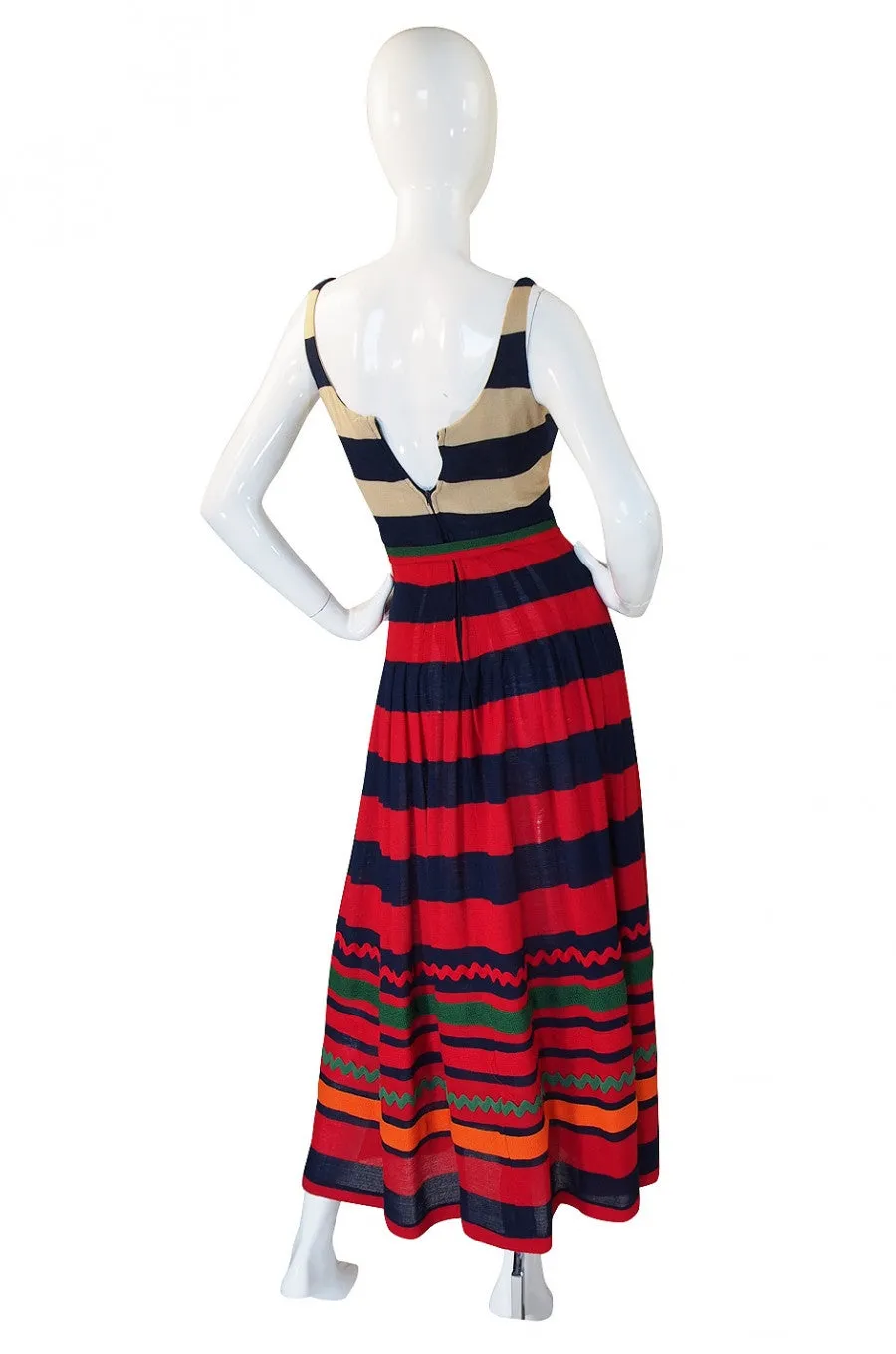 1970s Lanvin Striped Knit Maxi Dress
