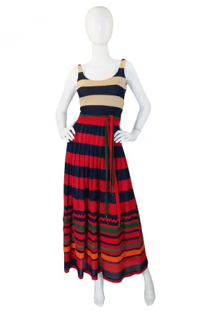1970s Lanvin Striped Knit Maxi Dress