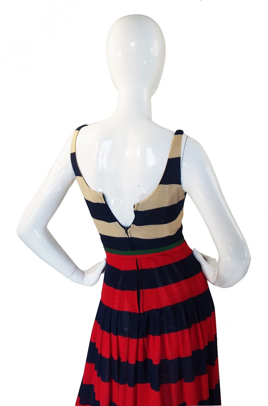 1970s Lanvin Striped Knit Maxi Dress