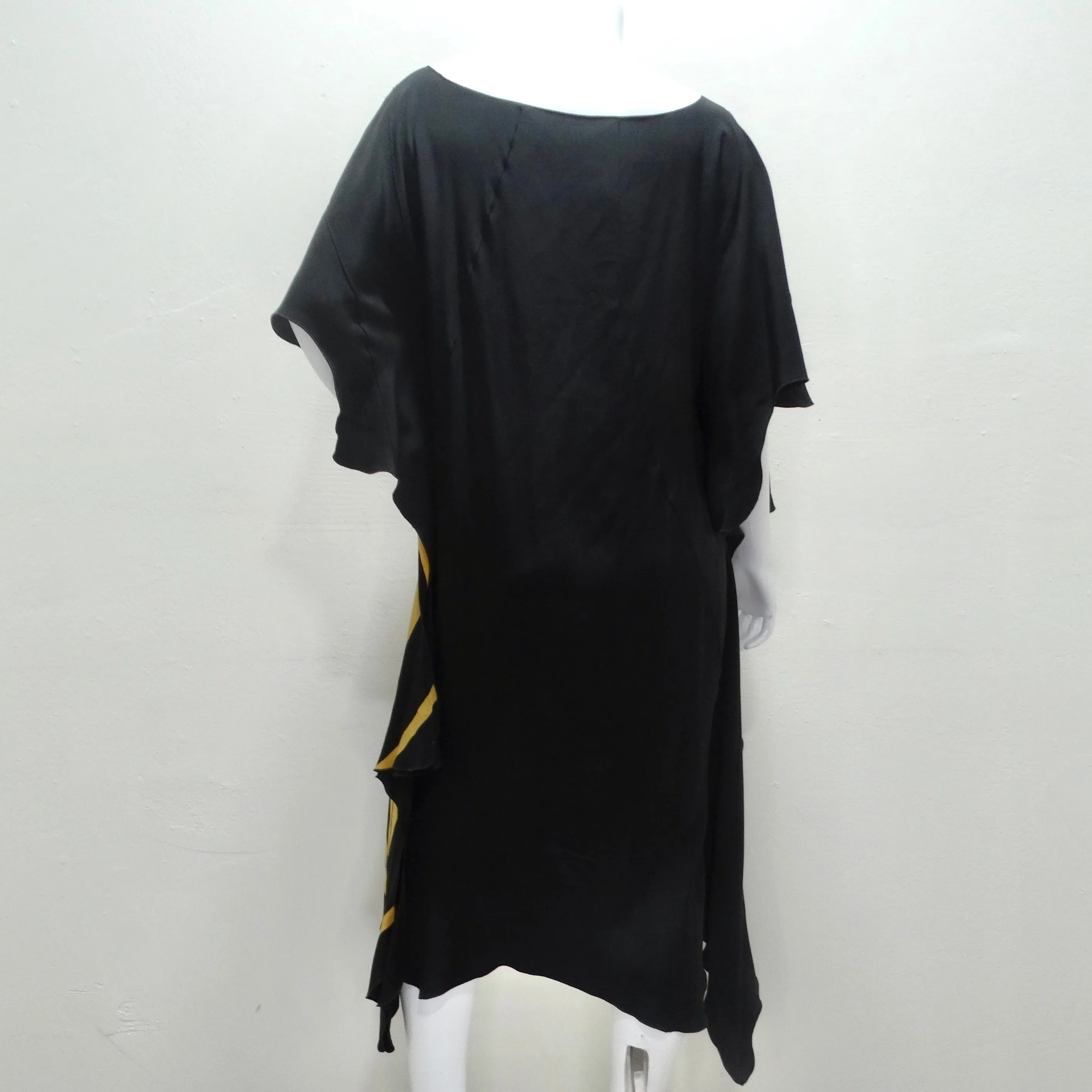 1980s Abstract Print Silk Kaftan Dress