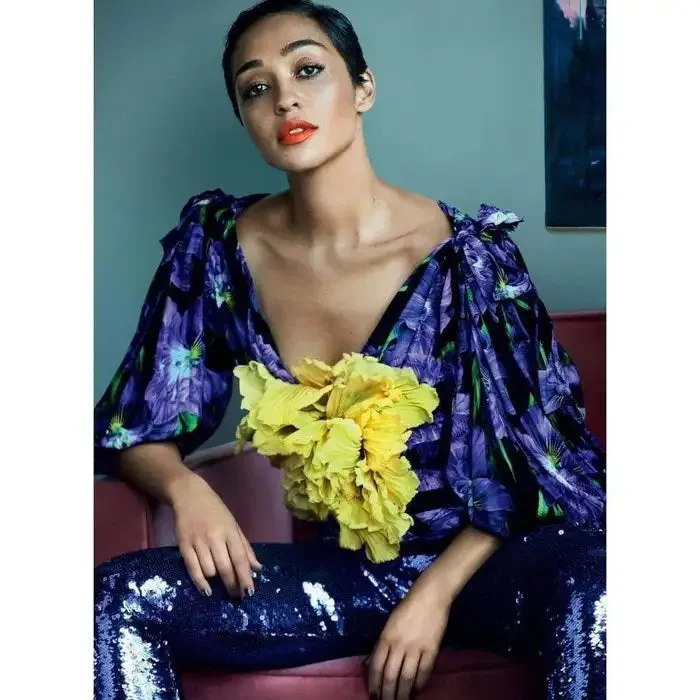 2017 S/S Silk Floral Appliqué Tunic