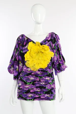2017 S/S Silk Floral Appliqué Tunic