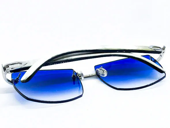 2020 Decor C Platinum White Buffs w/ 58 Blue Mykonos Lenses