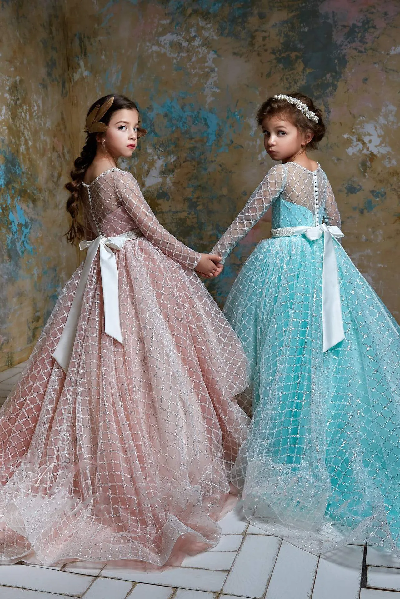 2362 Girls Princess Ball Gown long sleeves