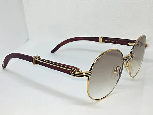 55-18 Bagatelle Gold & Wood Full Rim