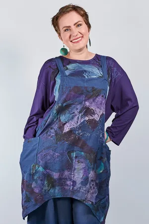 6202 Juniper Apron Jumper indigo Butterfly Print-P