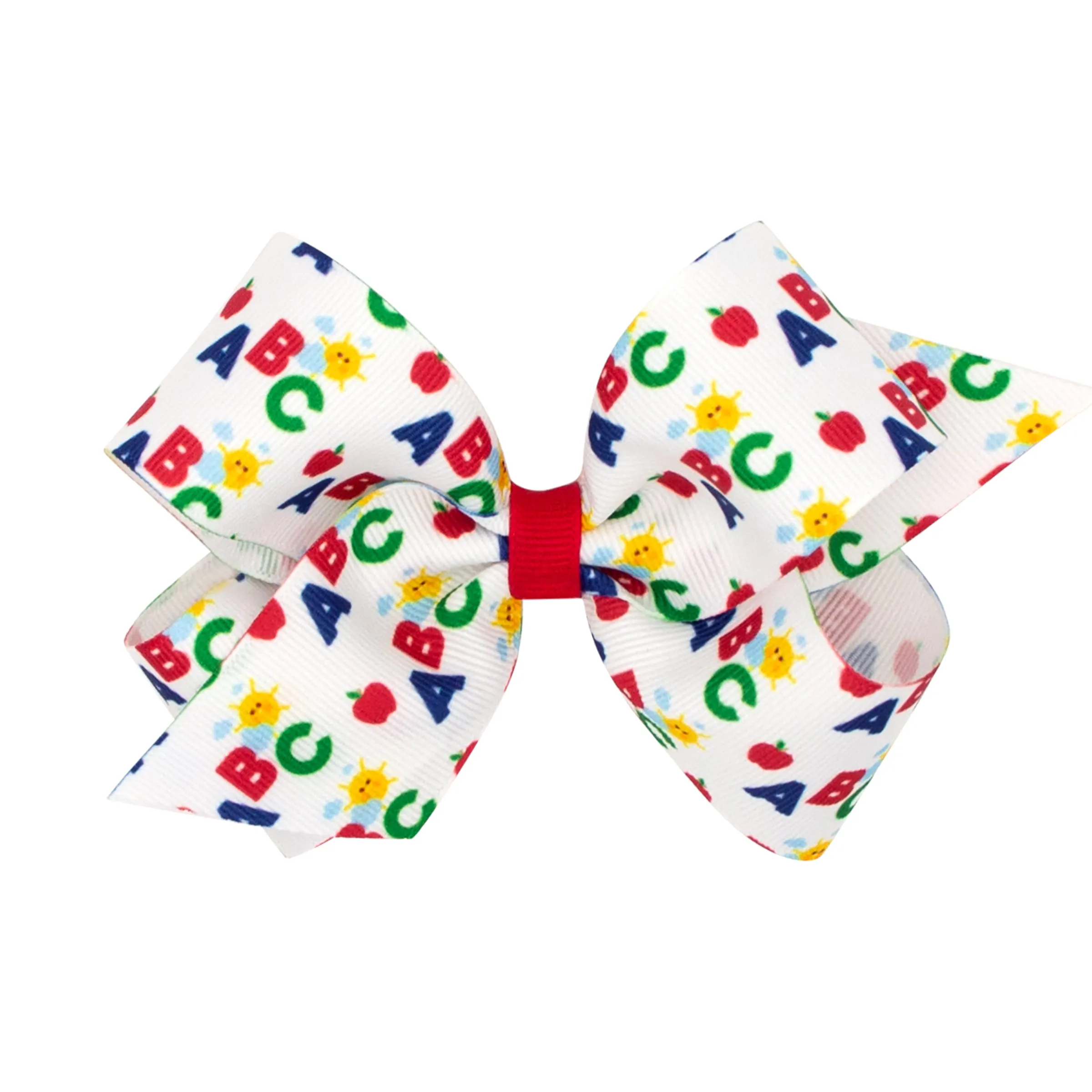 ABC Printed Grosgrain Hair Bow on Clippie