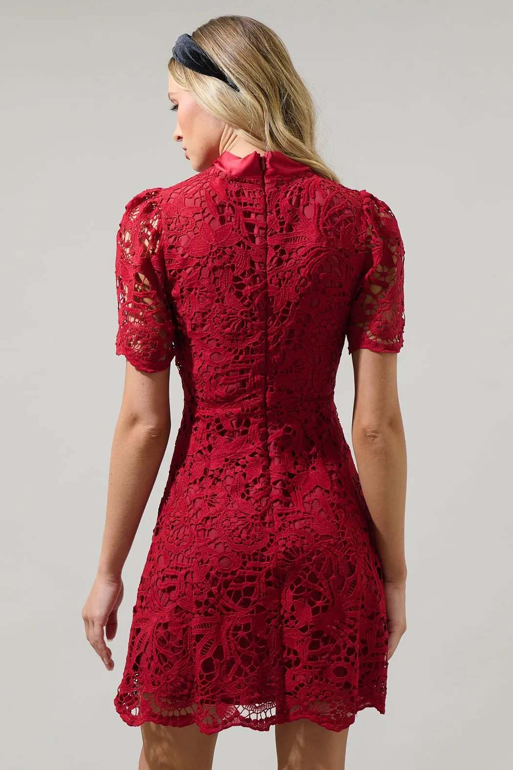 Abilene Bow Embroidered Mini Dress