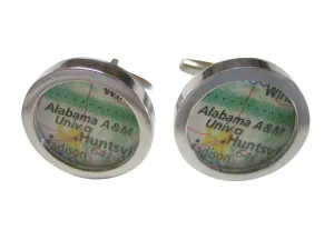 Alabama A and M University Map Cufflinks