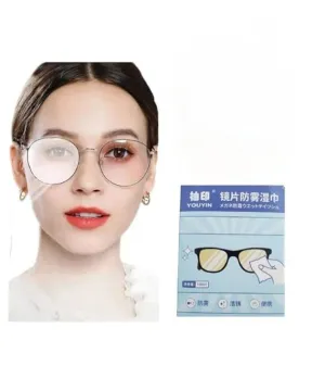 AM3840 100Pcs Anti Fog Wipes for Glasses, Individually Wrapped Lens Cleaner Wipes