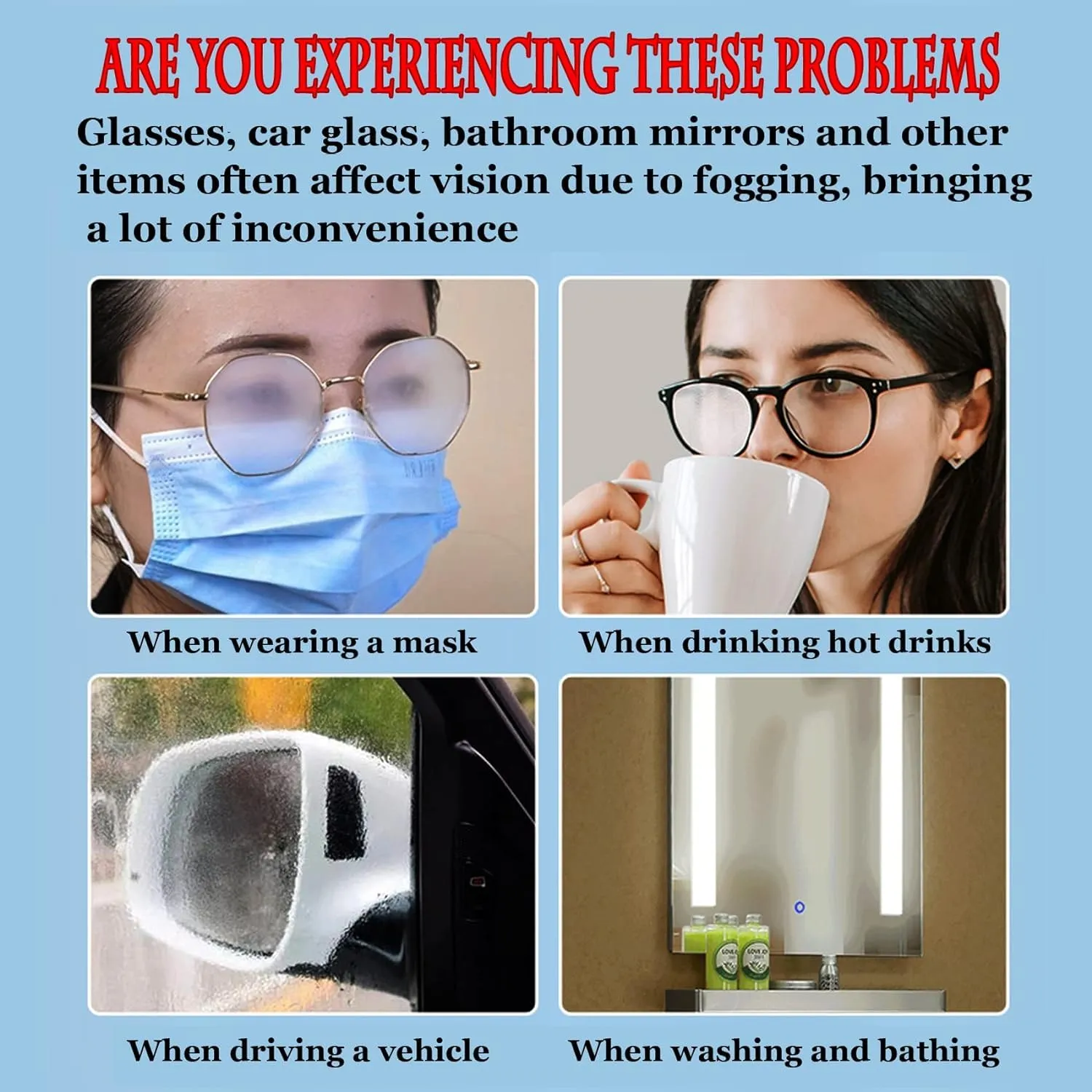 AM3840 100Pcs Anti Fog Wipes for Glasses, Individually Wrapped Lens Cleaner Wipes