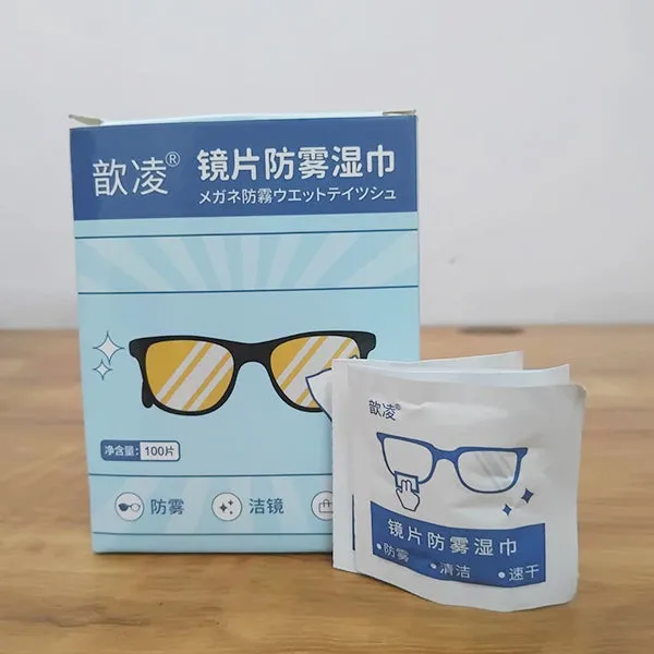 AM3840 100Pcs Anti Fog Wipes for Glasses, Individually Wrapped Lens Cleaner Wipes