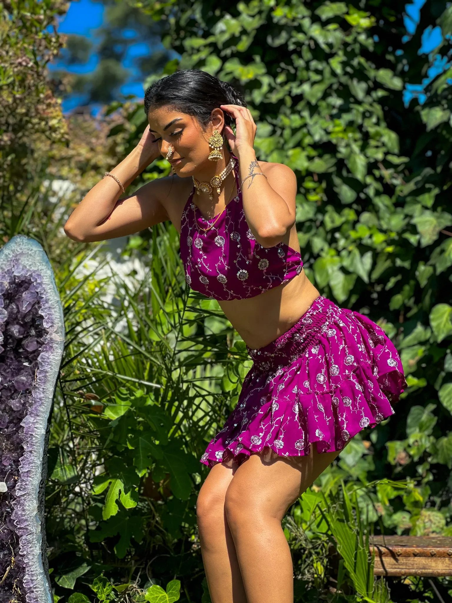 Amethyst Princess Micro Mini Skirt Set