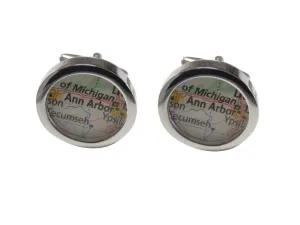 Ann Arbor Michigan Map Cufflinks