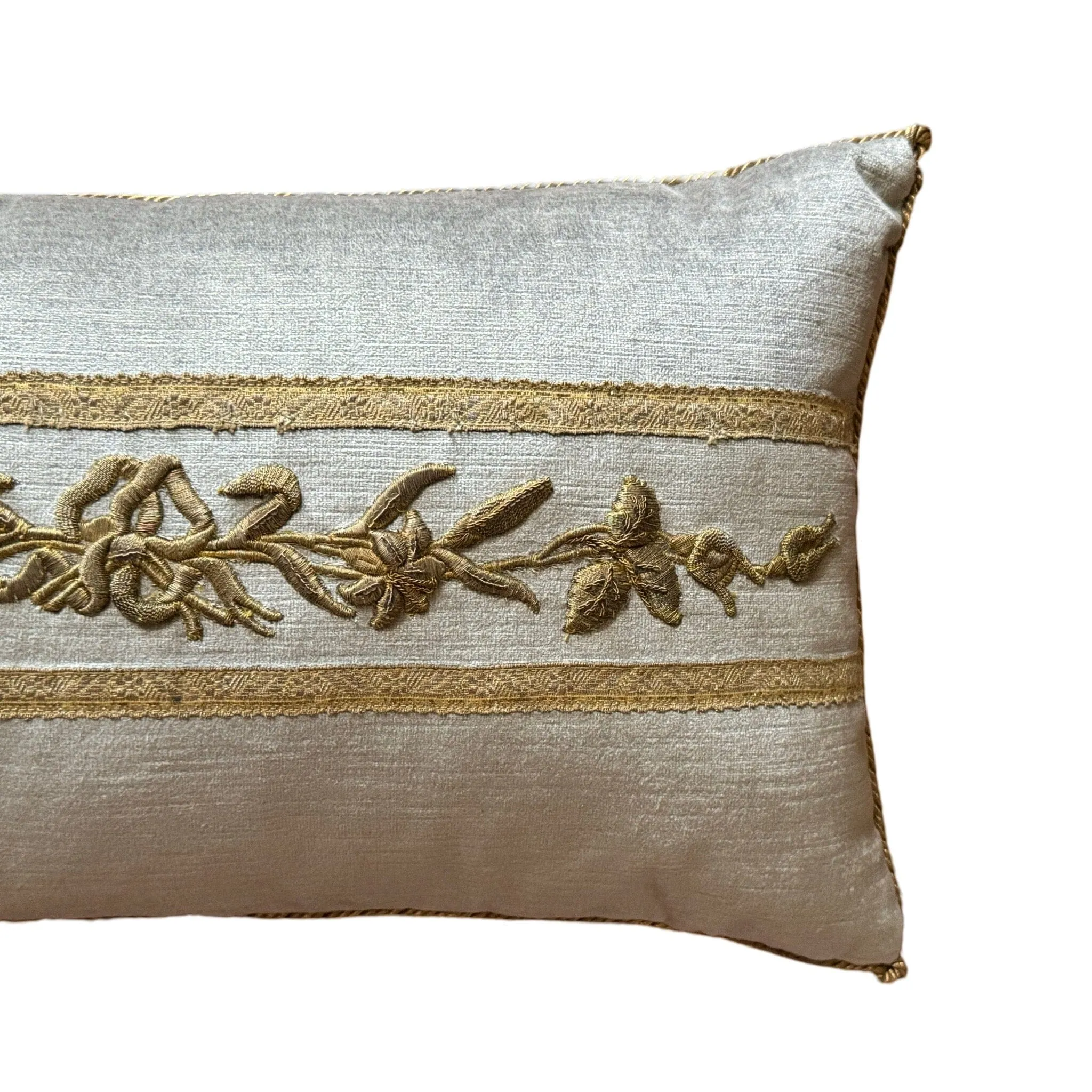 Antique European Raised Gold Metallic Embroidery (#E062624 | 12 x 21")
