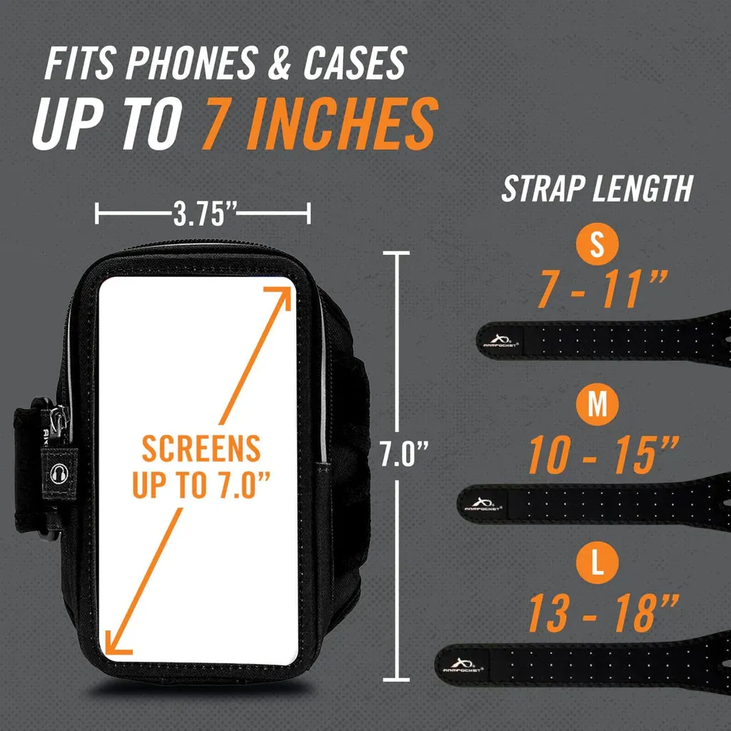 Armpocket Mega i-40 Plus Smartphone Armband for iPhone 15 Pro Max/15 Plus/14 Pro Max/14 Plus/13 Pro Max/12 Pro Max, Galaxy S23 Plus/S23 & S22 Ultra/Galaxy A54/Note 20 Ultra & more with large cases