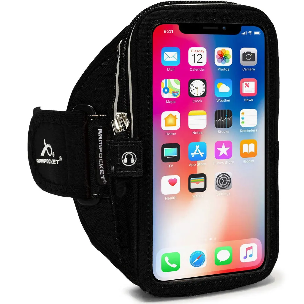 Armpocket Mega i-40 Plus Smartphone Armband for iPhone 15 Pro Max/15 Plus/14 Pro Max/14 Plus/13 Pro Max/12 Pro Max, Galaxy S23 Plus/S23 & S22 Ultra/Galaxy A54/Note 20 Ultra & more with large cases
