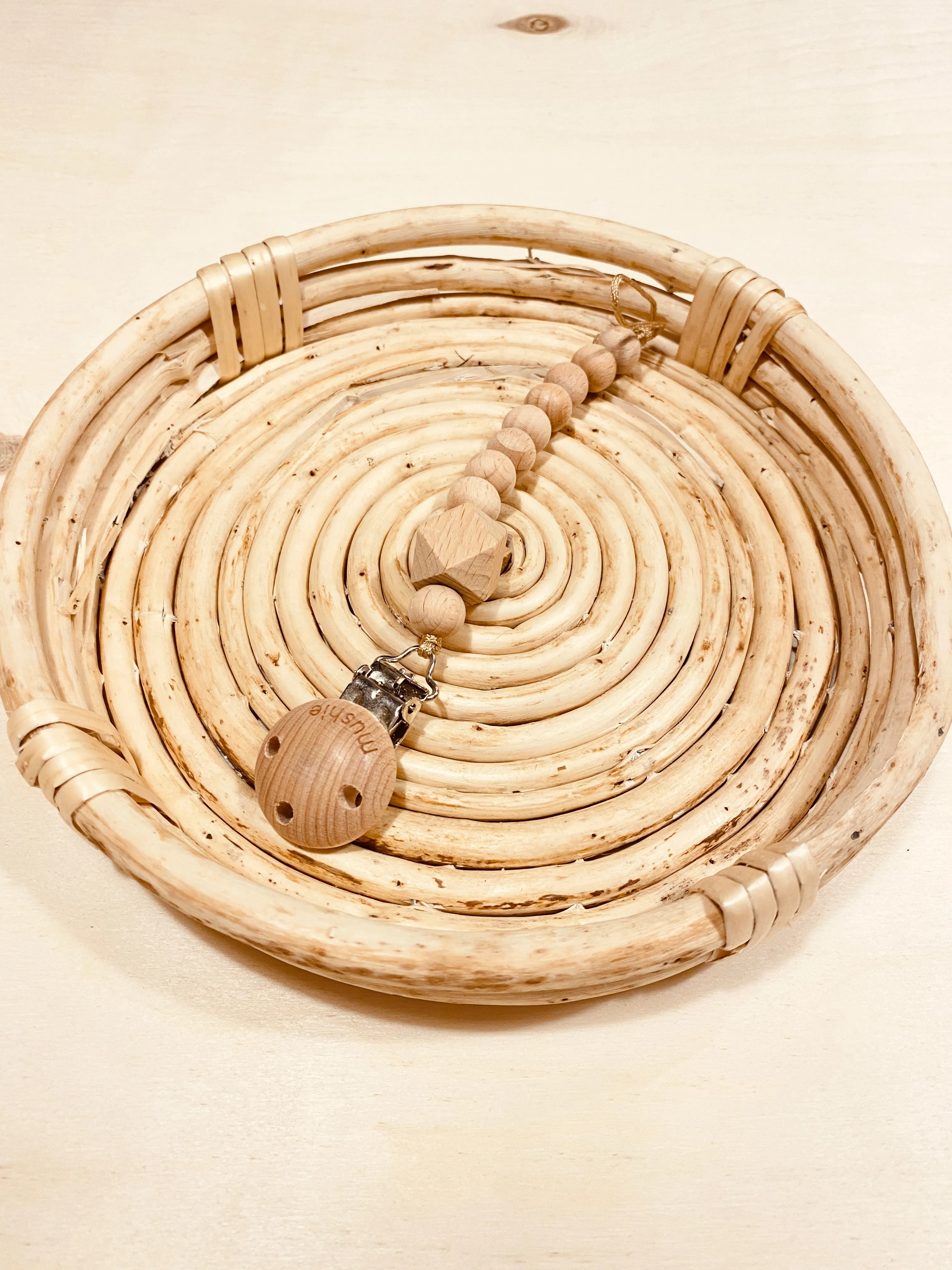 Asher Pacifier  Clip - Wood