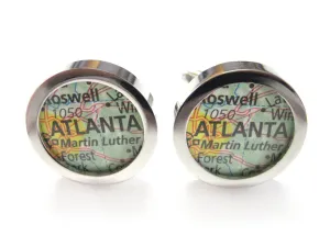 Atlanta Georgia Map Pendant Cufflinks