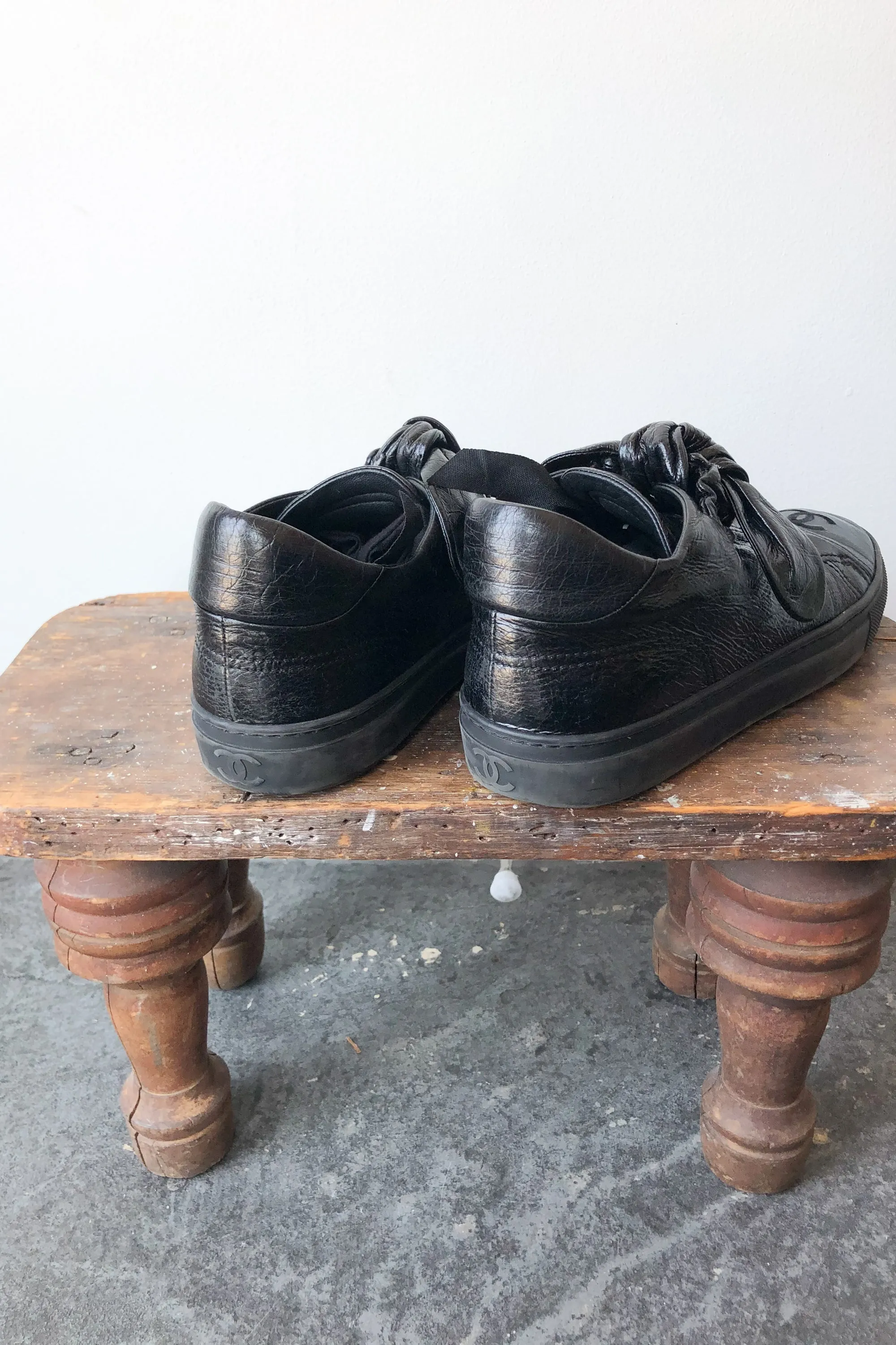 Authentic Chanel Black Bow Shoes