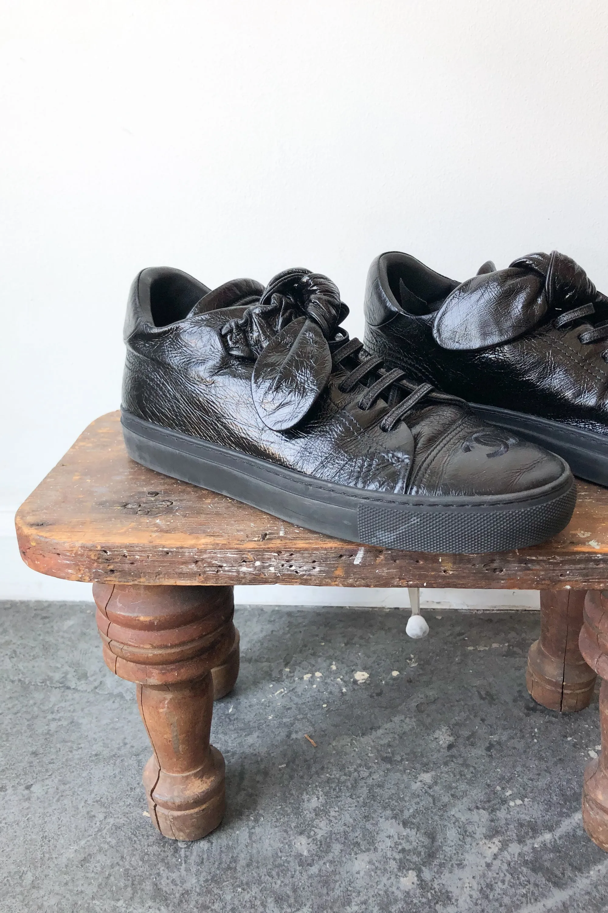 Authentic Chanel Black Bow Shoes