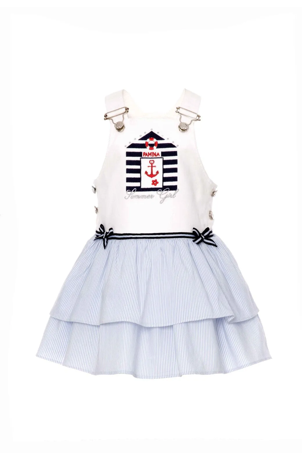 Baby Girl Nautical Overall Dress Outfit Set
