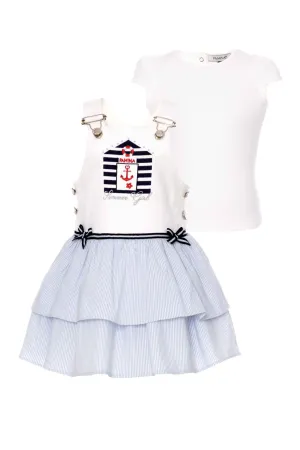 Baby Girl Nautical Overall Dress Outfit Set