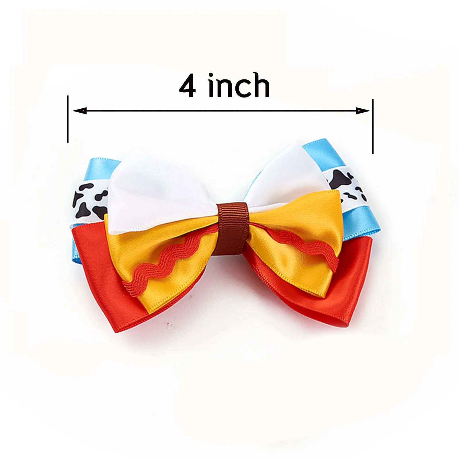 Baby Girls Cartoon Hair Bow Clips 4pc 4" Dress Up Accessories for Halloween Party