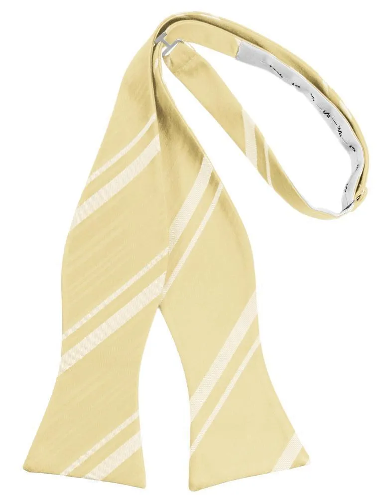 Banana Striped Satin Bow Tie