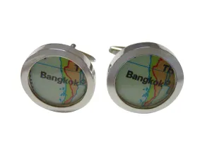 Bangkok Thailand Map Cufflinks