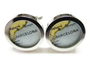 Barcelona Map Cufflinks