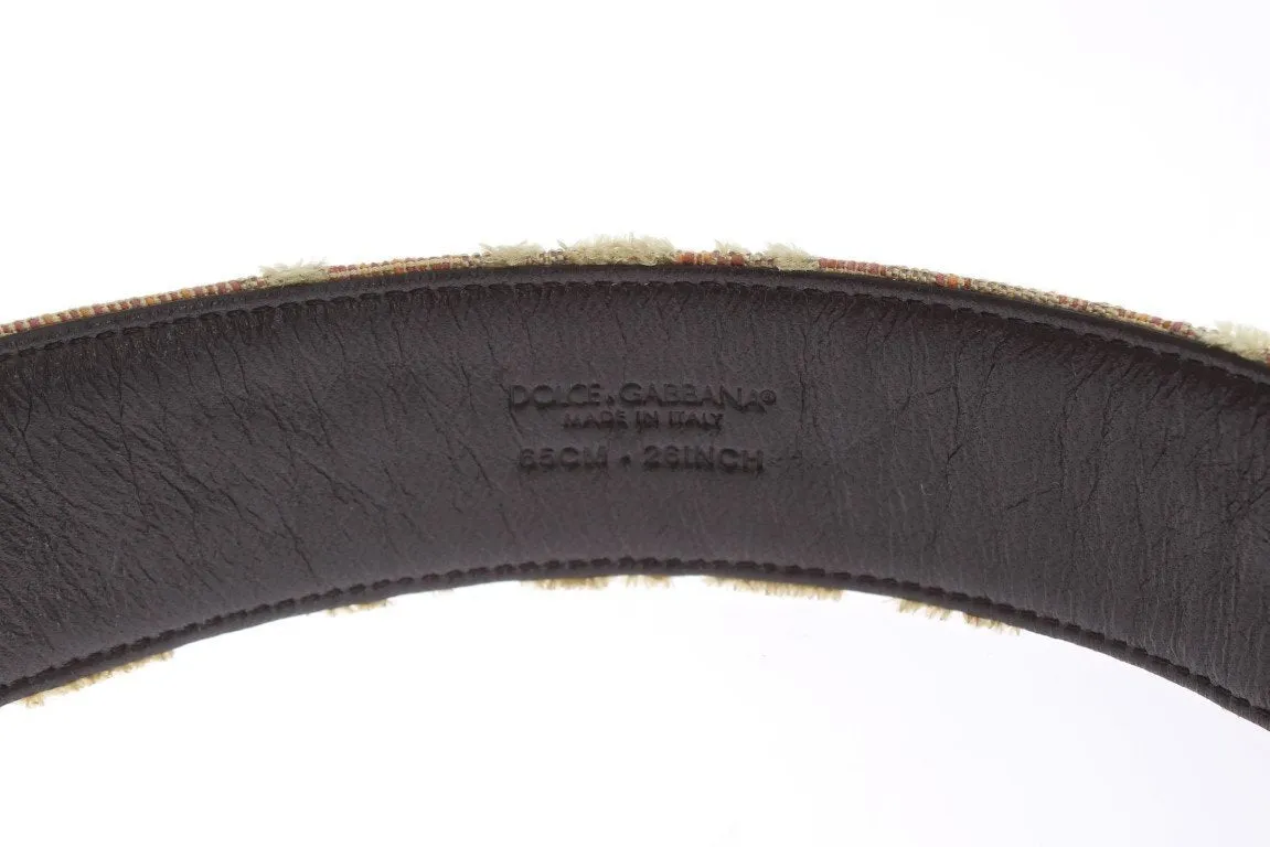Baroque Brocade Crystal Buckle Belt