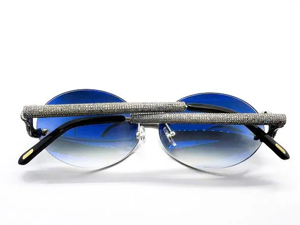 Big C Silver Full Diamond Bubble Set with 60 Oval Smokey Grey Lenses