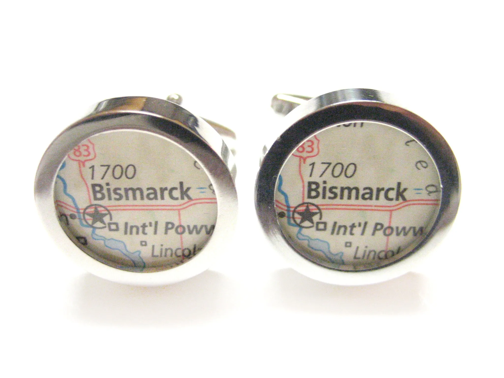 Bismarck North Dakota Map Cufflinks