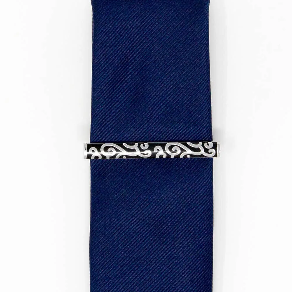 Black & Silver Tie Clip
