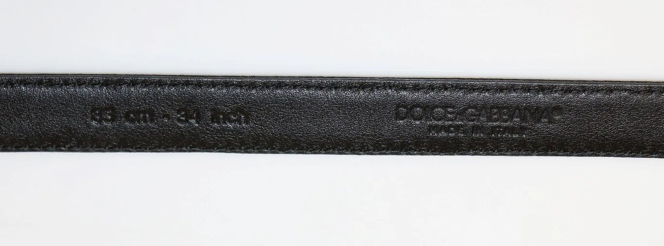 Black Silk Sequined Logo Belt