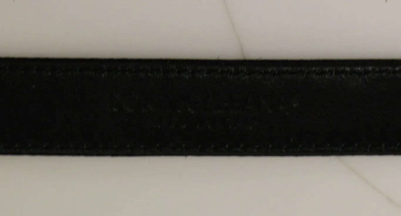 Black Silk Sequined Silver Logo Belt