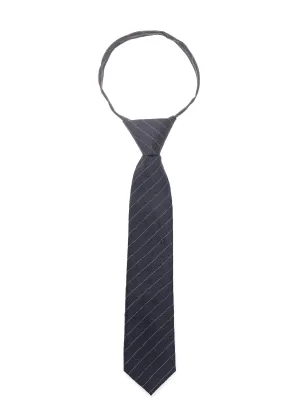Black Stripe Zipper Tie