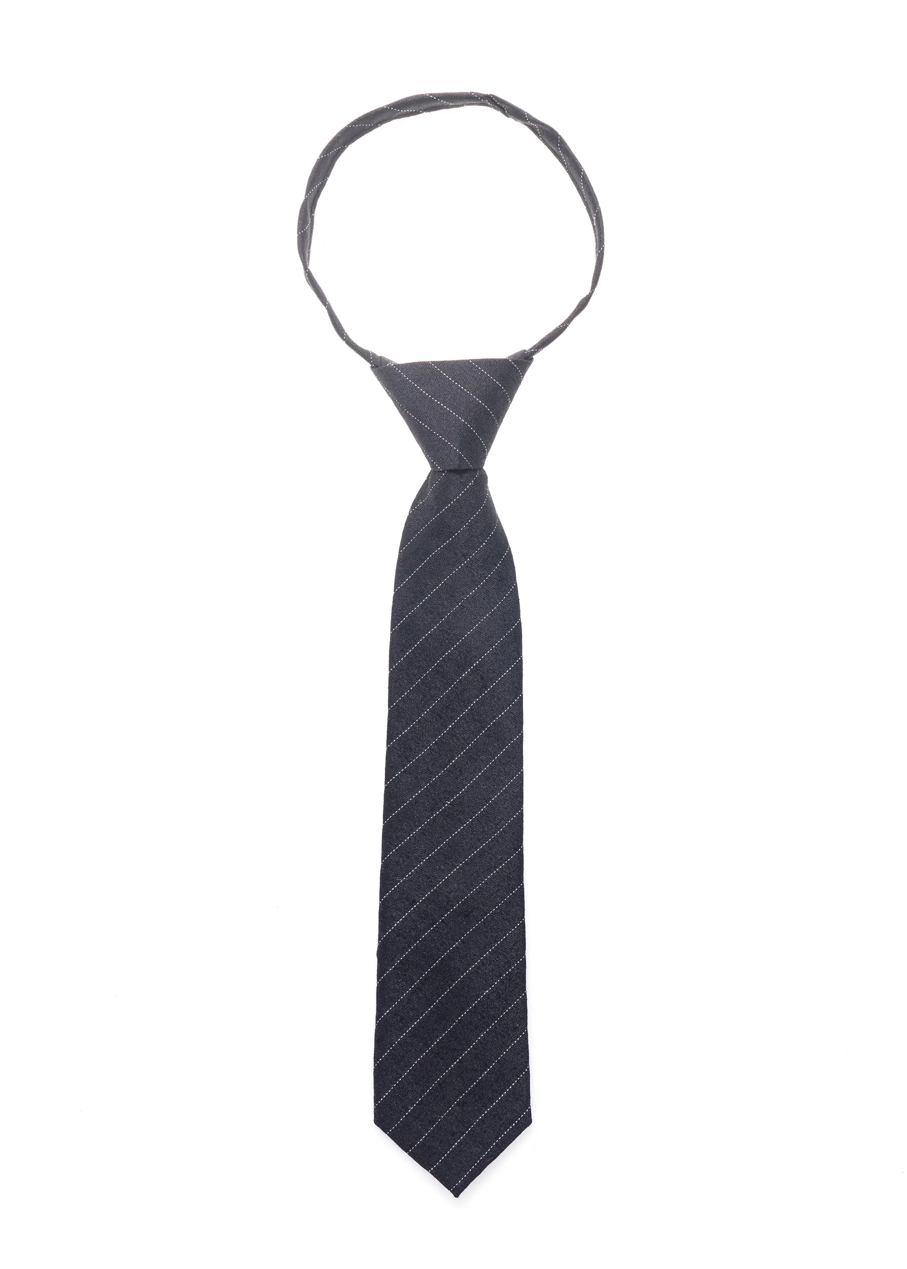 Black Stripe Zipper Tie