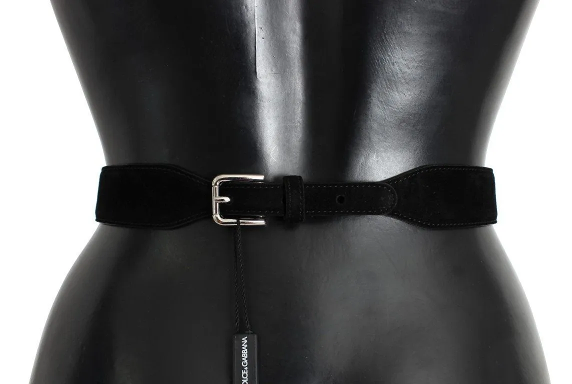 Black Suede Swarovski Crystal Waist Belt