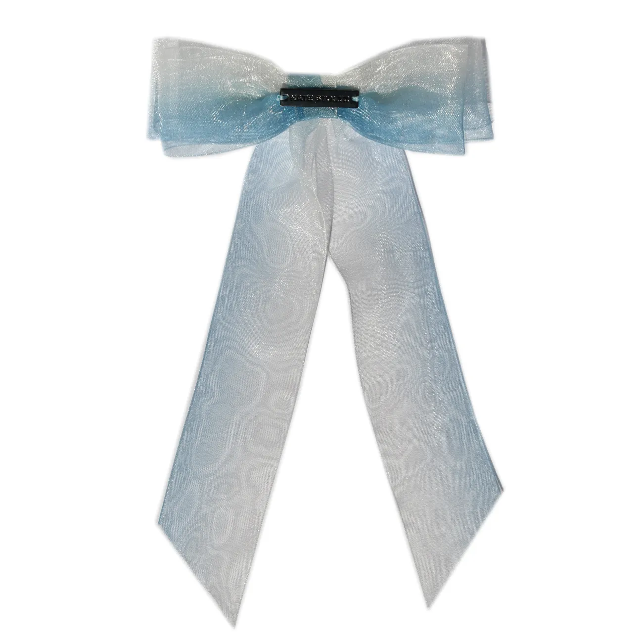 Blue Organza Hair Bow Clip