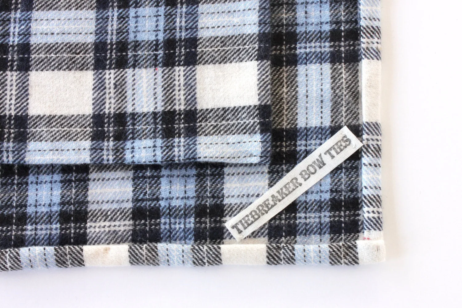 Blue Plaid Bow Tie & Pocket Square Gift Set