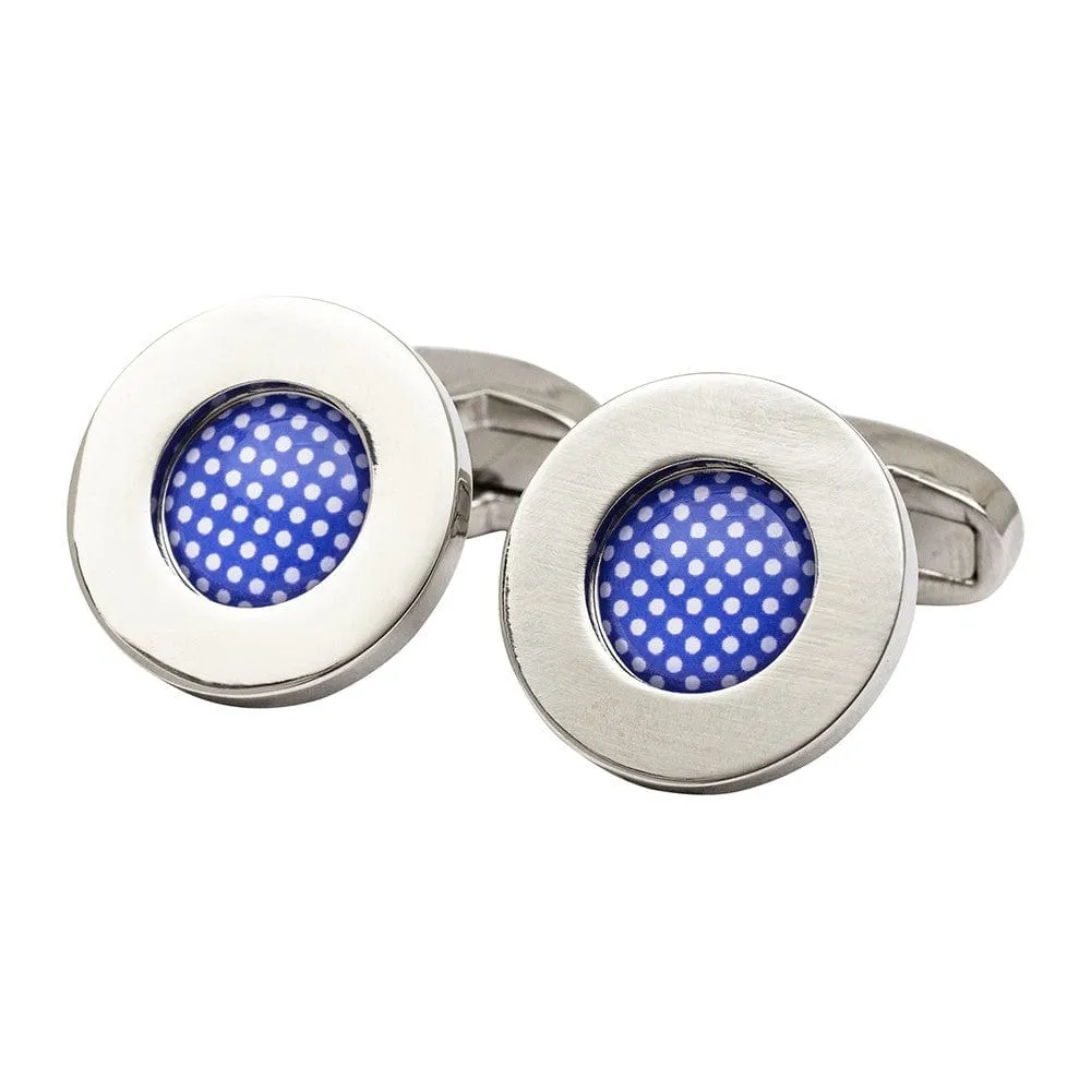 Blue Polka Dot Cufflinks