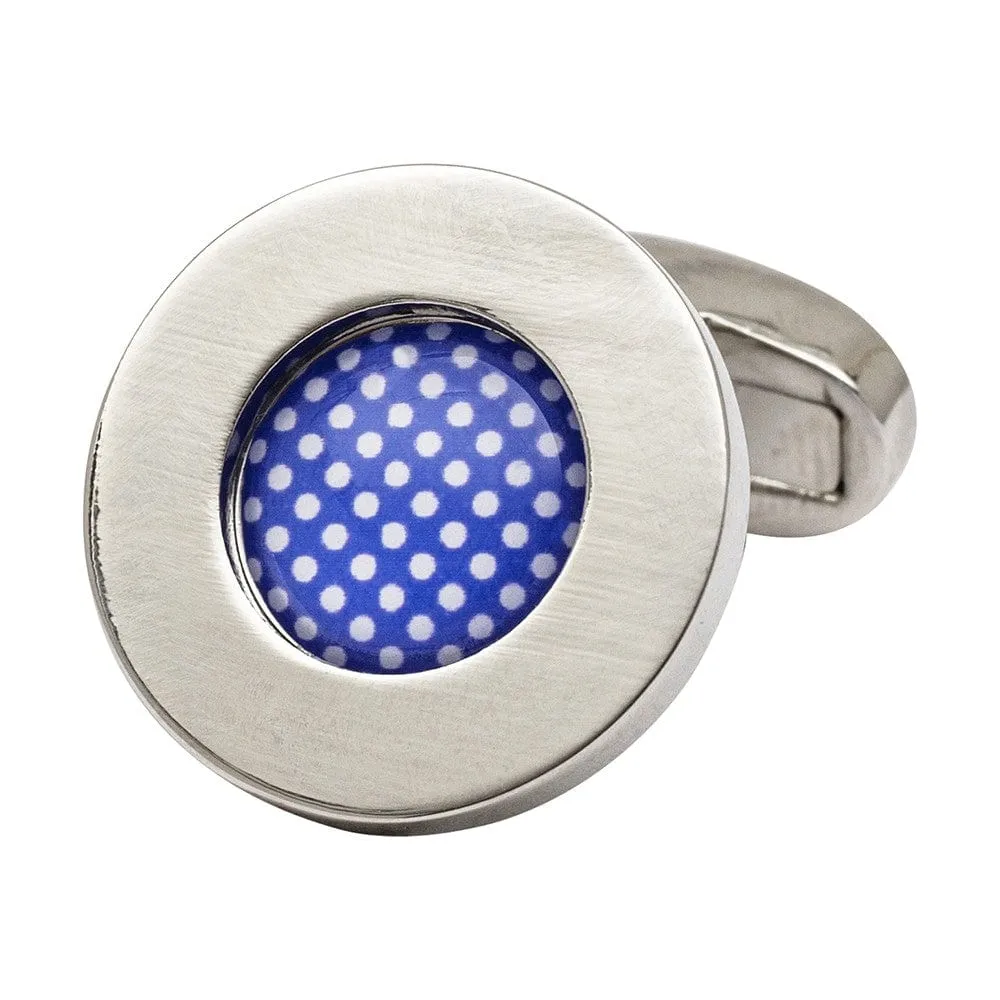 Blue Polka Dot Cufflinks